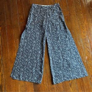 Derek Lam 10 Crosby Silk Wide Leg Trouser Floral Navy 4